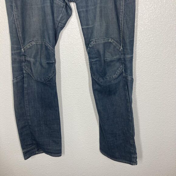 G-Star RAW Jeans Mens 32x32 Blue 3D Articulated Knee Button Fly Tapered - Picture 11 of 15